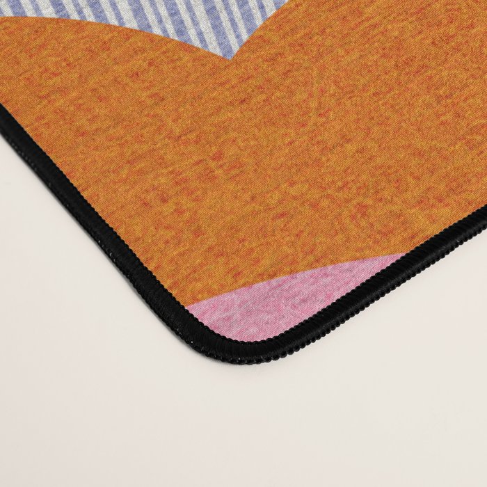 HELLO BOLD RETRO DAISY FLOWERS PATTERN IN BLOOM 3. BROWN Desk Mat Gallery Image 4