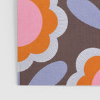 HELLO BOLD RETRO DAISY FLOWERS PATTERN IN BLOOM 3. BROWN Poster Gallery Image 3