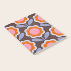 HELLO BOLD RETRO DAISY FLOWERS PATTERN IN BLOOM 3. BROWN Notebook Gallery Image 2