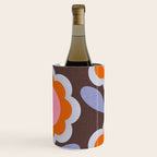 HELLO BOLD RETRO DAISY FLOWERS PATTERN IN BLOOM 3. BROWN Wine Chiller Gallery Image 3