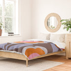 HELLO BOLD RETRO DAISY FLOWERS PATTERN IN BLOOM 3. BROWN Duvet Cover Gallery Image 2