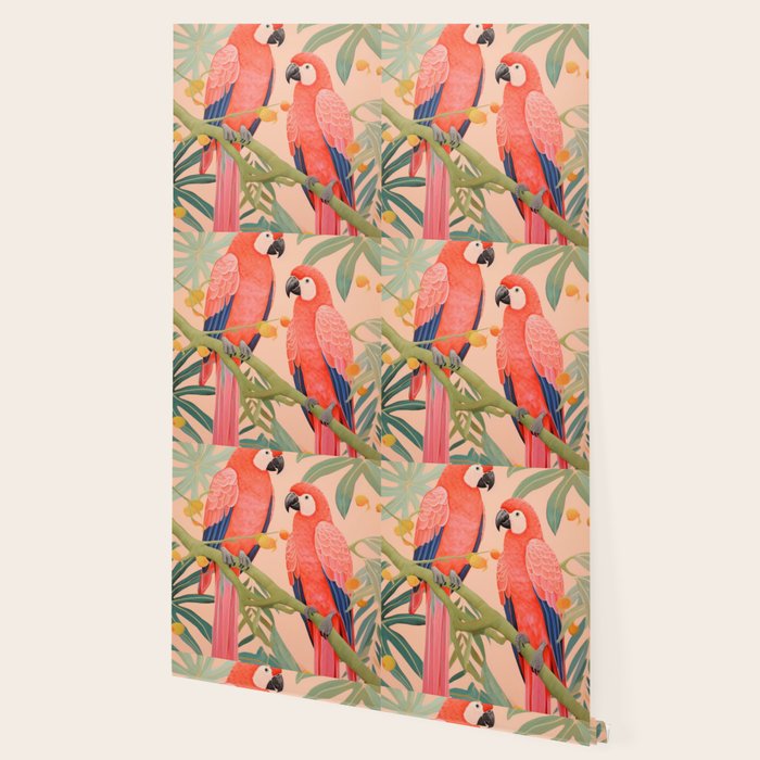 Pastel Parrot Pair Wallpaper Gallery Image 2