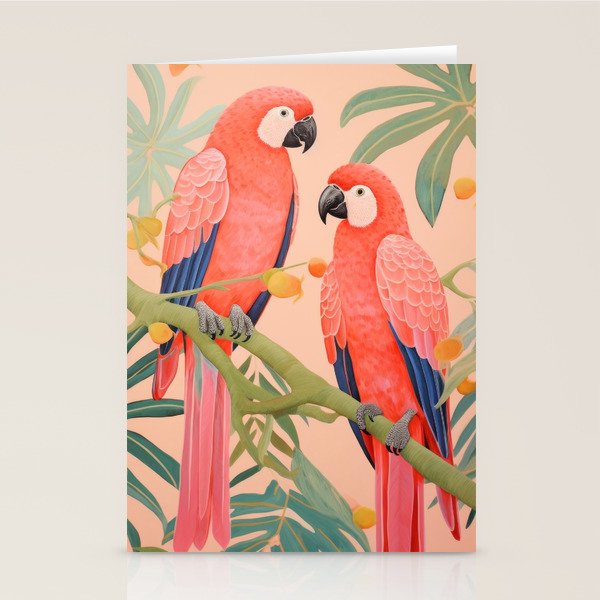 Pastel Parrot Pair Stationery Card Gallery Image 2