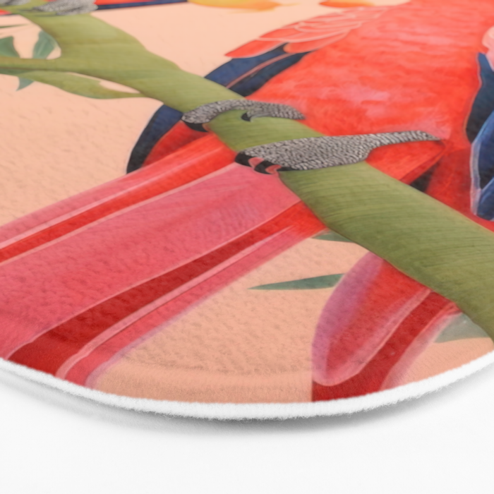 Pastel Parrot Pair Bath Mat Gallery Image 3