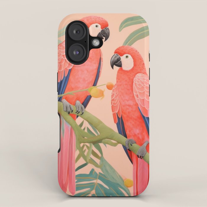 Pastel Parrot Pair iPhone Case Gallery Image 1