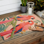 Pastel Parrot Pair Outdoor Rug Gallery Image 2