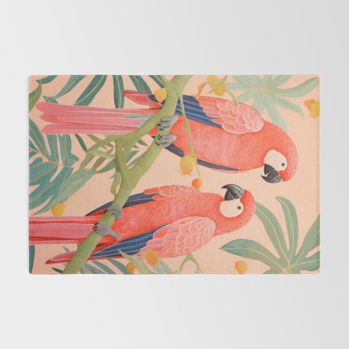 Pastel Parrot Pair Rug Gallery Image 2
