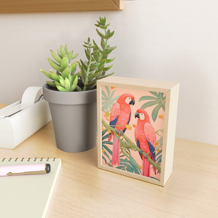Pastel Parrot Pair Mini Art Print Gallery Image 2