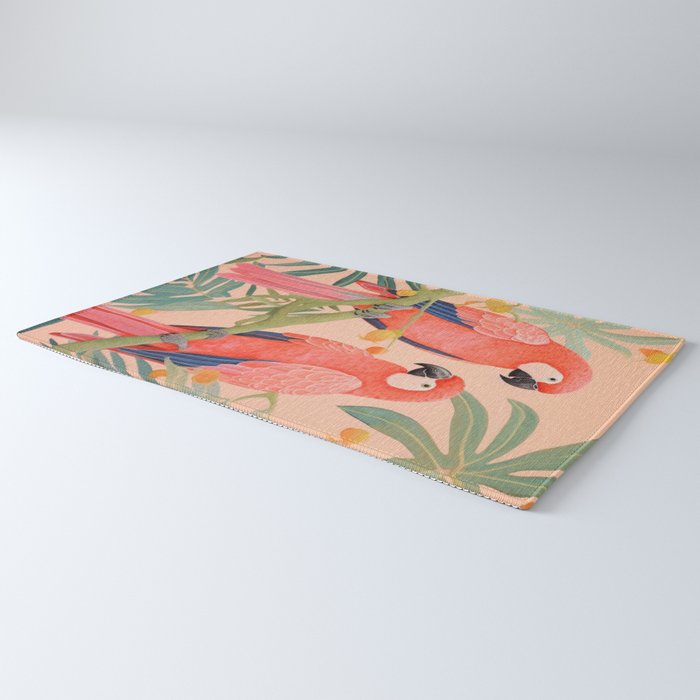 Pastel Parrot Pair Rug Gallery Image 3