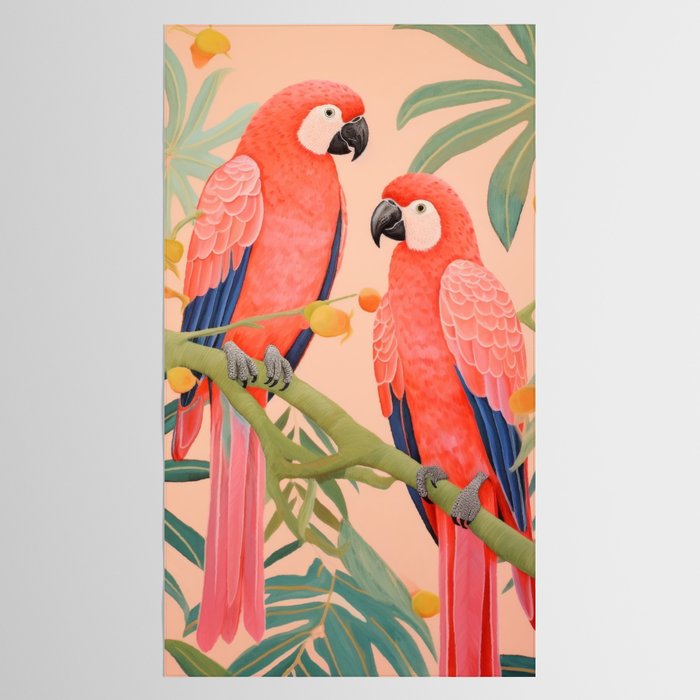 Pastel Parrot Pair Tablecloth Gallery Image 2