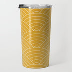 Waves (Mustard Yellow) Travel Mug Gallery Image 3