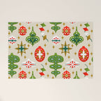 Vintage Christmas Ornaments Pattern Welcome Mat Gallery Image 1