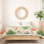 Vintage Christmas Ornaments Pattern Duvet Cover Gallery Image 3