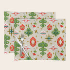 Vintage Christmas Ornaments Pattern Placemat Gallery Image 1