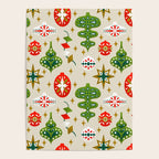 Vintage Christmas Ornaments Pattern Poster Gallery Image 4