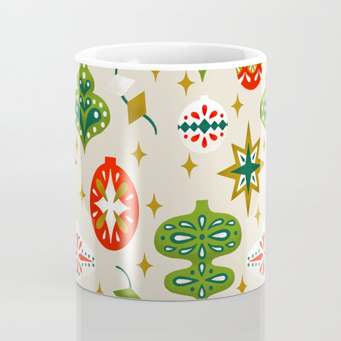 Vintage Christmas Ornaments Pattern Coffee Mug Gallery Image 4