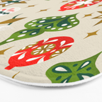 Vintage Christmas Ornaments Pattern Bath Mat Gallery Image 3