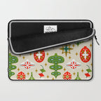 Vintage Christmas Ornaments Pattern Laptop Sleeve Gallery Image 2