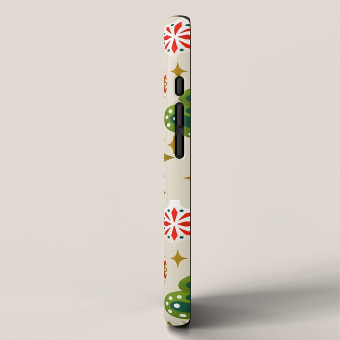 Vintage Christmas Ornaments Pattern iPhone Case Gallery Image 2