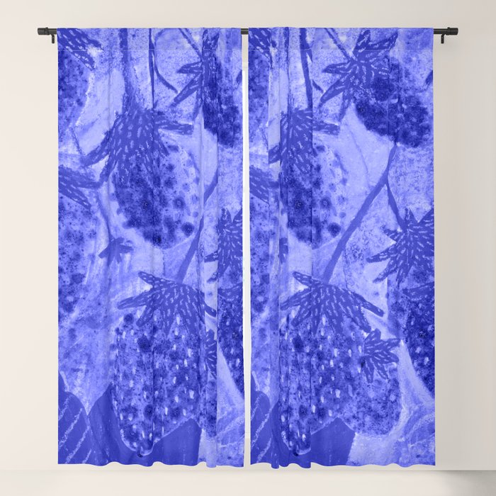 Strawberry Garden in Botanical Blue Window Curtain Gallery Image 5