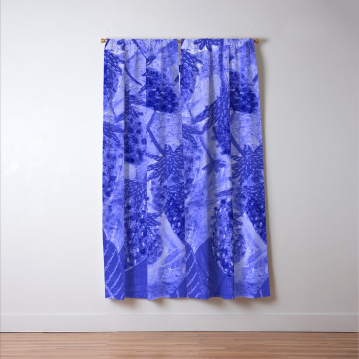Strawberry Garden in Botanical Blue Window Curtain Gallery Image 3