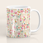 Golden retrievers must have florals cream pastel gender neutral dog art cute pet portraits labrador Coffee Mug Gallery Image 1