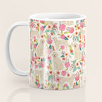 Golden retrievers must have florals cream pastel gender neutral dog art cute pet portraits labrador Coffee Mug Gallery Image 3