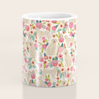 Golden retrievers must have florals cream pastel gender neutral dog art cute pet portraits labrador Coffee Mug Gallery Image 4