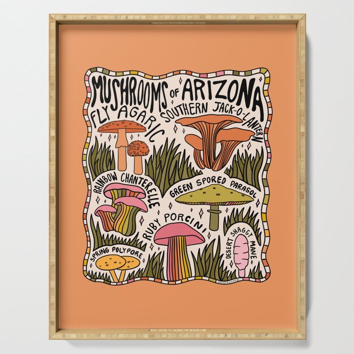 Mushrooms of Arizona Serving Tray Gallery Image 1