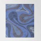 Mod Swirl Retro Abstract Pattern Blues on Blue  Throw Blanket Gallery Image 2