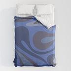 Mod Swirl Retro Abstract Pattern Blues on Blue  Duvet Cover Gallery Image 6