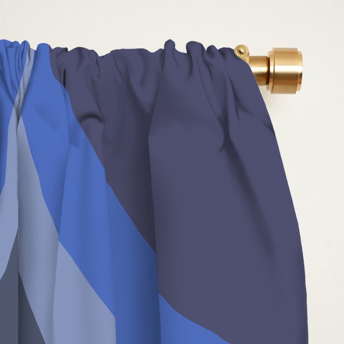 Mod Swirl Retro Abstract Pattern Blues on Blue  Window Curtain Gallery Image 2