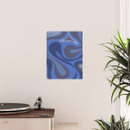 Mod Swirl Retro Abstract Pattern Blues on Blue  Poster Gallery Image 2