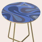 Mod Swirl Retro Abstract Pattern Blues on Blue  Side Table Gallery Image 2