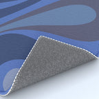 Mod Swirl Retro Abstract Pattern Blues on Blue  Rug Gallery Image 4