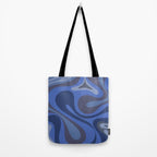 Mod Swirl Retro Abstract Pattern Blues on Blue  Tote Bag Gallery Image 2
