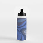 Mod Swirl Retro Abstract Pattern Blues on Blue  Water Bottle Gallery Image 2