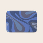 Mod Swirl Retro Abstract Pattern Blues on Blue  Bath Mat Gallery Image 1