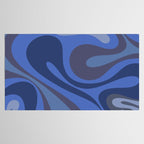 Mod Swirl Retro Abstract Pattern Blues on Blue  Tablecloth Gallery Image 2