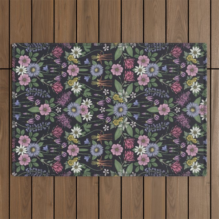 Mount Rainier Wildflowers Outdoor Rug Gallery Image 1