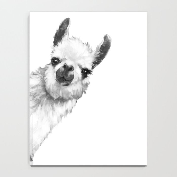 Sneaky Llama Black and White Notebook Gallery Image 4