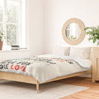 Good vibes quote, more sleep, dreaming, road trips, love, fun, happy life, lettering, laughter Duvet Cover Gallery Image 2