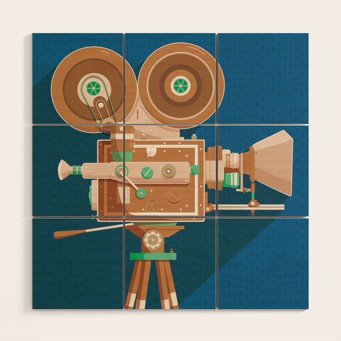 Cine Blue Lens Wood Wall Art Gallery Image 1