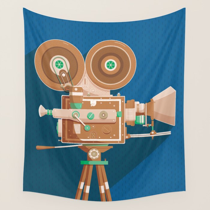 Cine Blue Lens Wall Tapestry Gallery Image 4