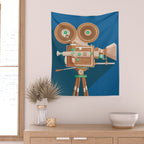 Cine Blue Lens Wall Tapestry Gallery Image 2