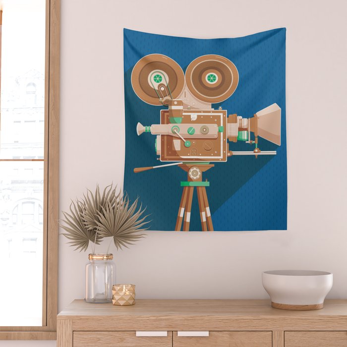 Cine Blue Lens Wall Tapestry Gallery Image 2