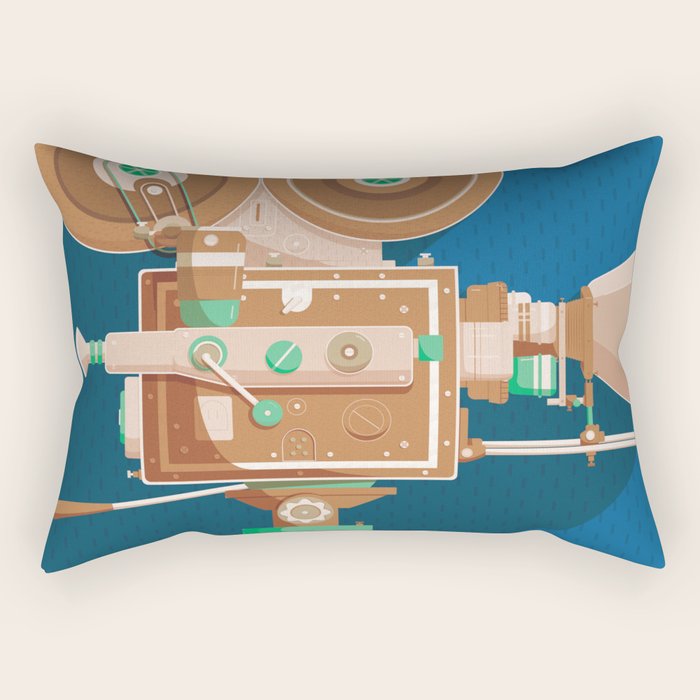 Cine Blue Lens Rectangular Pillow Gallery Image 1