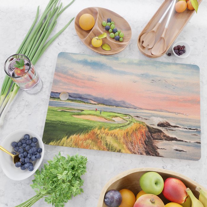 Pebble Beach Golf Course 7th Hole Cutting Board Gallery Image 2