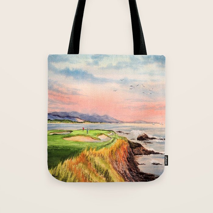 Pebble Beach Golf Course 7th Hole Tote Bag Gallery Image 1