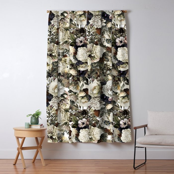 Christmas Vintage Floral Window Curtain Gallery Image 5
